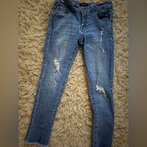Black Label Distressed Blue Skinny Jeans